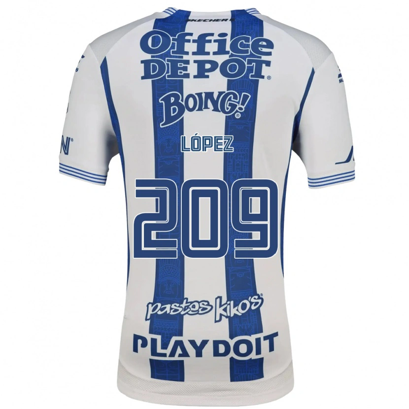 Danxen Heren Santiago López #209 Wit Marineblauw Thuisshirt Thuistenue 2026/27 T-Shirt