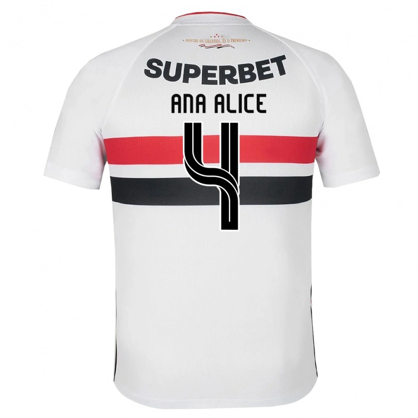 Danxen Heren Ana Alice Luciano Da Silva #4 Wit Rood Zwart Thuisshirt Thuistenue 2026/27 T-Shirt