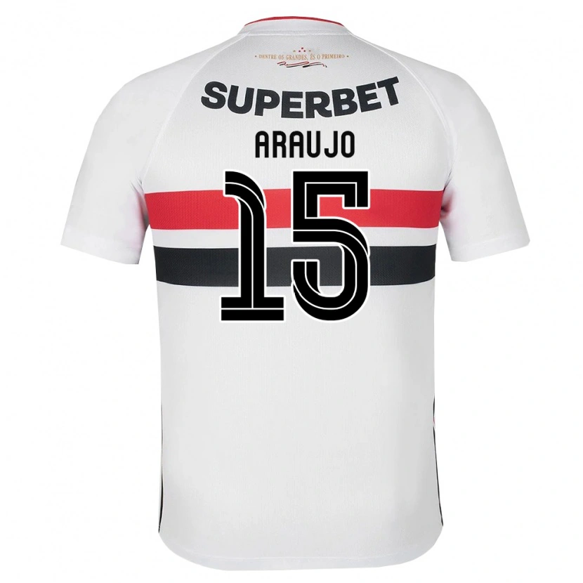Danxen Heren Michel Araújo #15 Wit Rood Zwart Thuisshirt Thuistenue 2026/27 T-Shirt