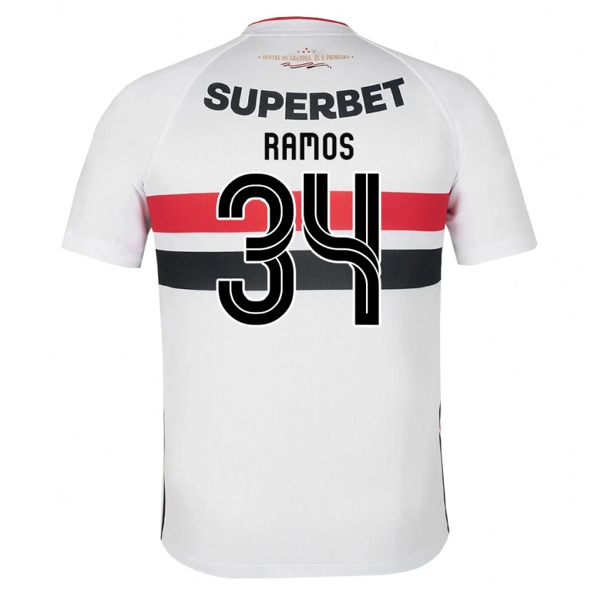 Danxen Heren Raí Ramos #34 Wit Rood Zwart Thuisshirt Thuistenue 2026/27 T-Shirt