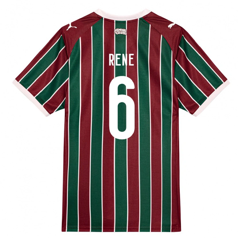 Danxen Heren Renê Rodrigues Martins #6 Groen Bordeaux Rood Wit Thuisshirt Thuistenue 2026/27 T-Shirt