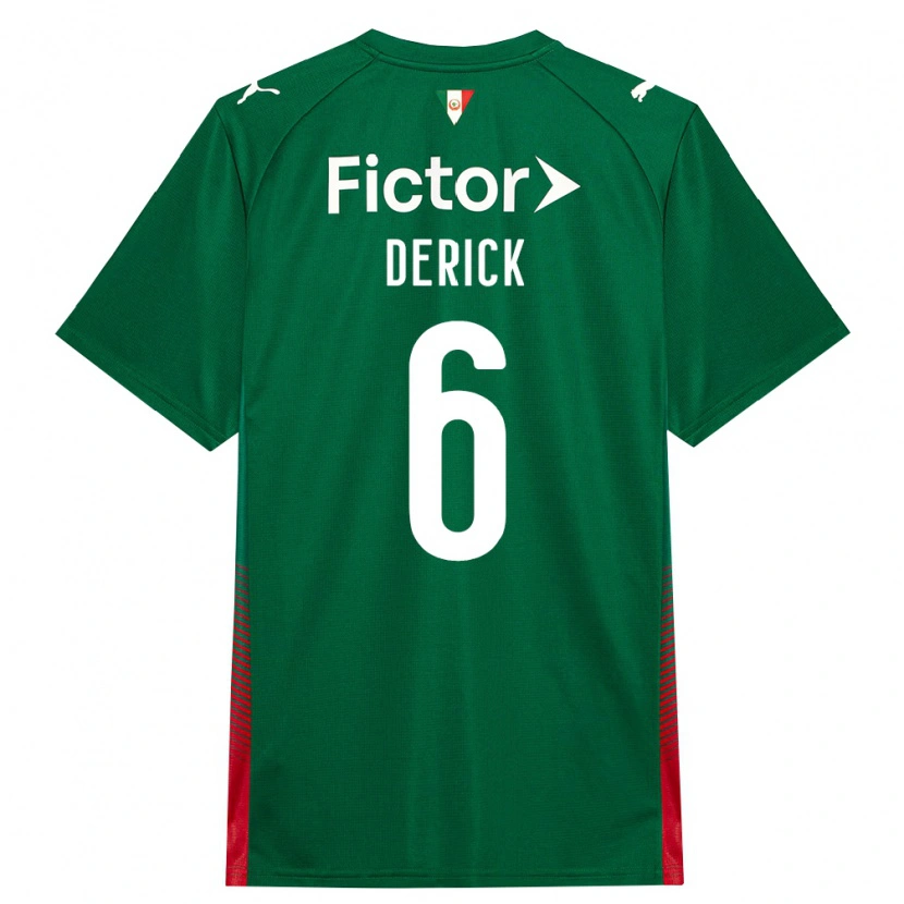 Danxen Heren Derick Araújo Campos #6 Groen Rood Wit Thuisshirt Thuistenue 2026/27 T-Shirt