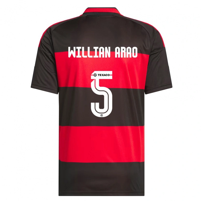 Danxen Heren Willian Arao #5 Rood Zwart Wit Thuisshirt Thuistenue 2026/27 T-Shirt