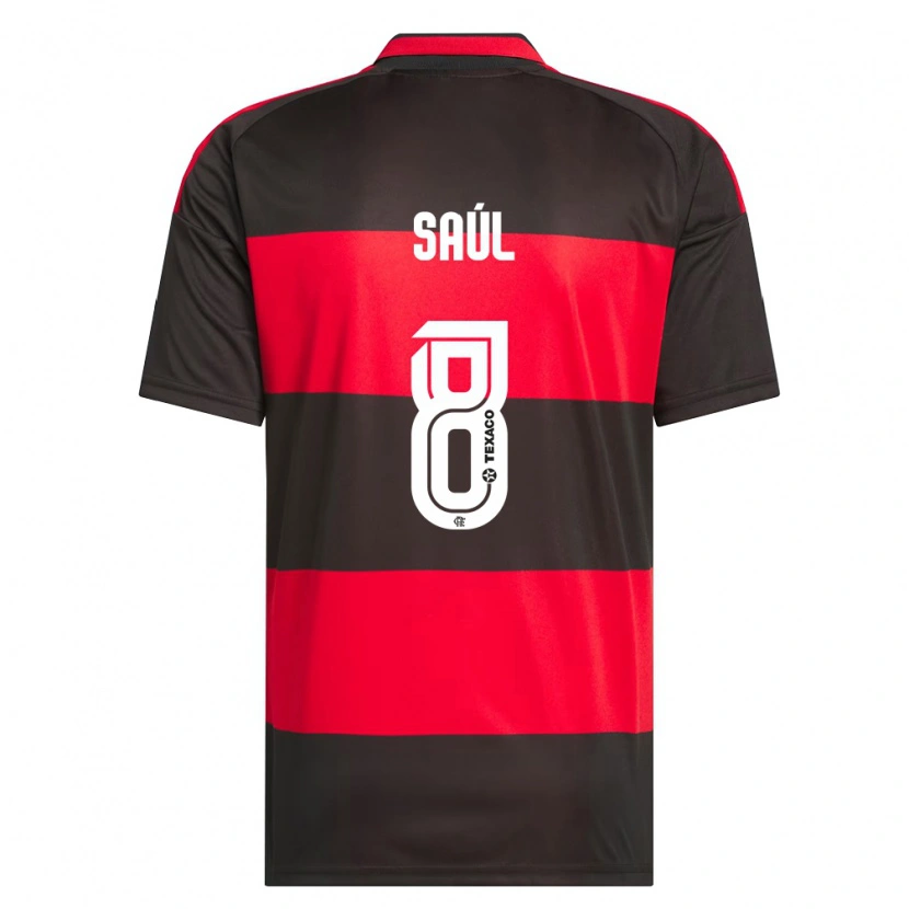 Danxen Heren Saúl Ñíguez #8 Rood Zwart Wit Thuisshirt Thuistenue 2026/27 T-Shirt