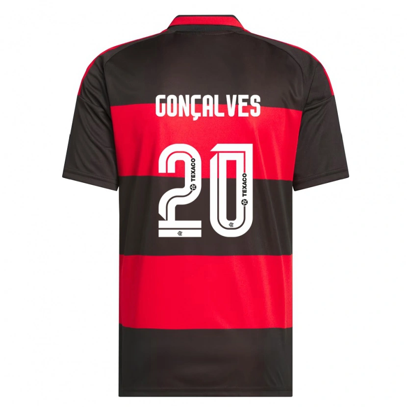 Danxen Heren Matheus Gonçalves #20 Rood Zwart Wit Thuisshirt Thuistenue 2026/27 T-Shirt