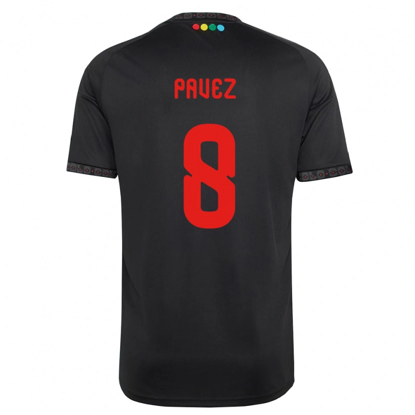 Danxen Heren Esteban Pavez #8 Zwart Rood Uitshirt Uittenue 2026/27 T-Shirt