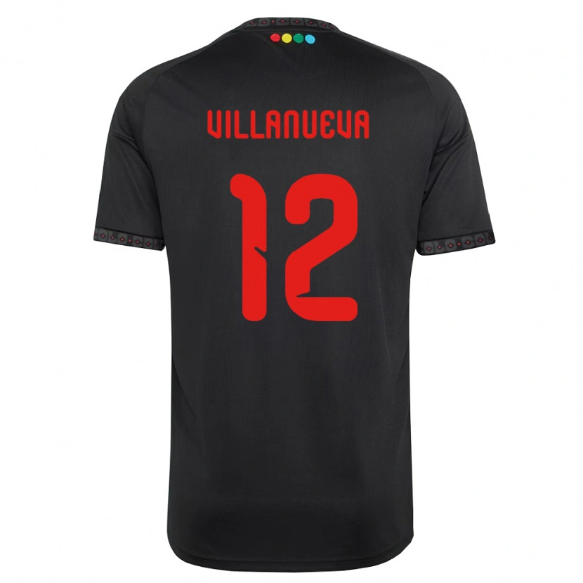 Danxen Heren Eduardo Villanueva #12 Zwart Rood Uitshirt Uittenue 2026/27 T-Shirt