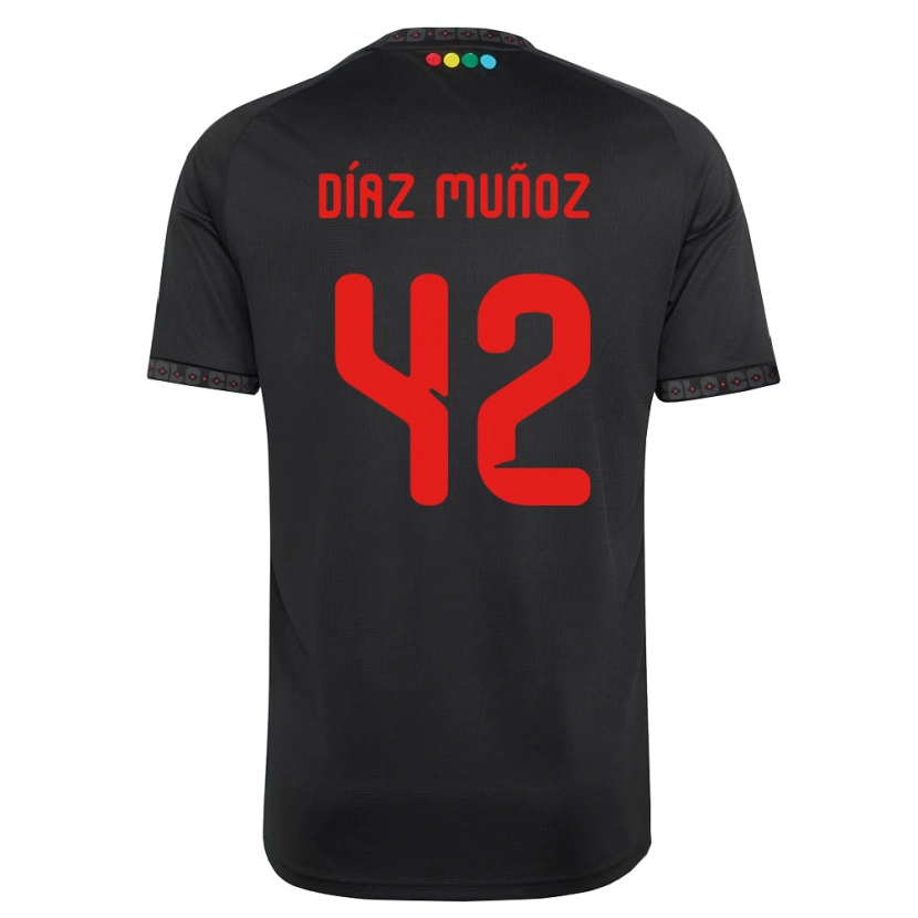 Danxen Heren Cristian Díaz Muñoz #42 Zwart Rood Uitshirt Uittenue 2026/27 T-Shirt