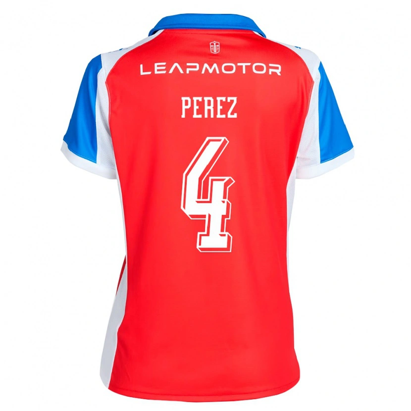 Danxen Heren Ignacio Pérez #4 Rood Blauw Uitshirt Uittenue 2026/27 T-Shirt