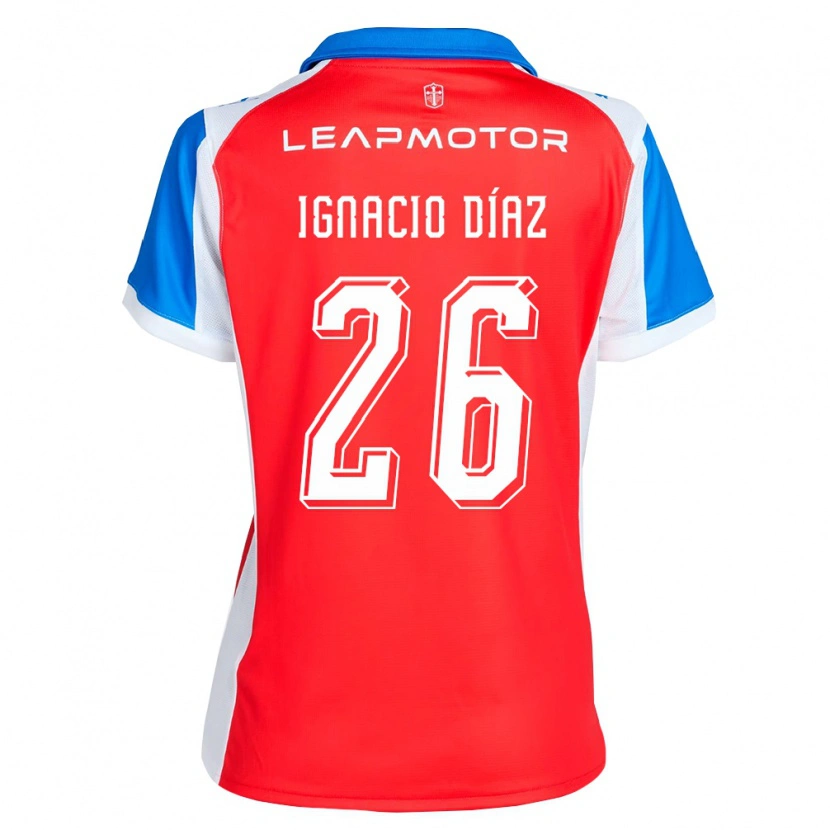 Danxen Heren Juan Ignacio Díaz #26 Rood Blauw Uitshirt Uittenue 2026/27 T-Shirt