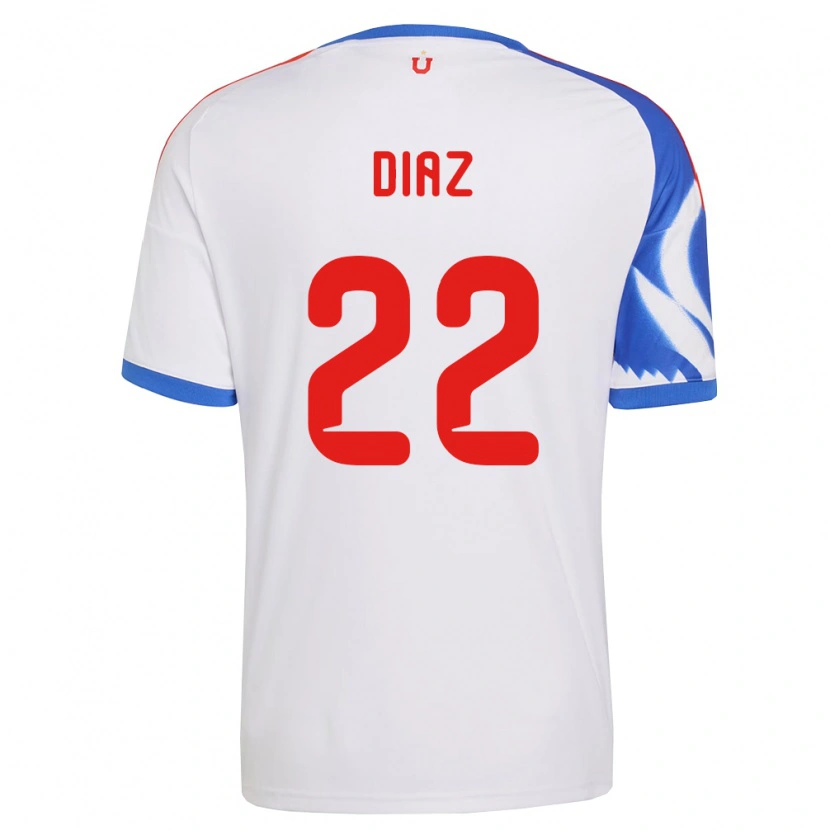 Danxen Heren Valentina Díaz #22 Wit Marineblauw Uitshirt Uittenue 2026/27 T-Shirt
