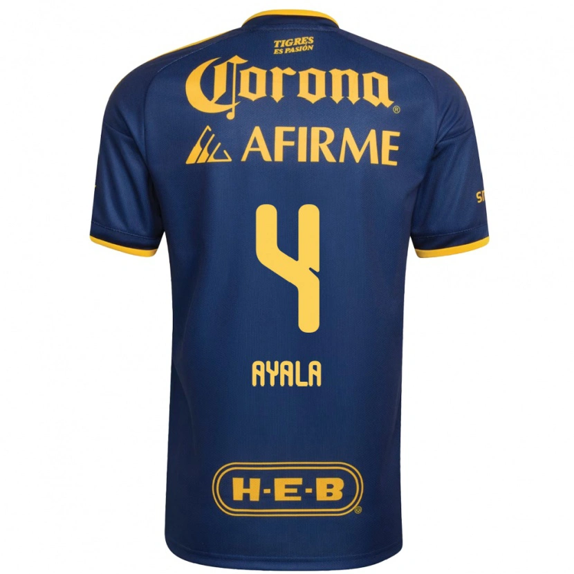Danxen Heren Hugo Ayala #4 Koninklijk Blauw Geel Uitshirt Uittenue 2026/27 T-Shirt