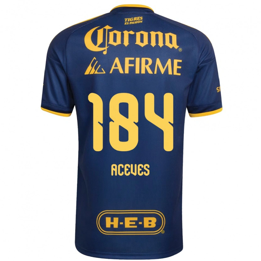 Danxen Heren Israel Aceves #184 Koninklijk Blauw Geel Uitshirt Uittenue 2026/27 T-Shirt