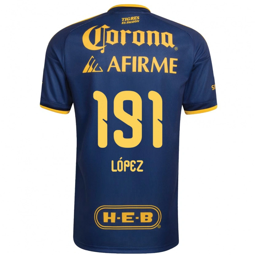 Danxen Heren Adrián López #191 Koninklijk Blauw Geel Uitshirt Uittenue 2026/27 T-Shirt