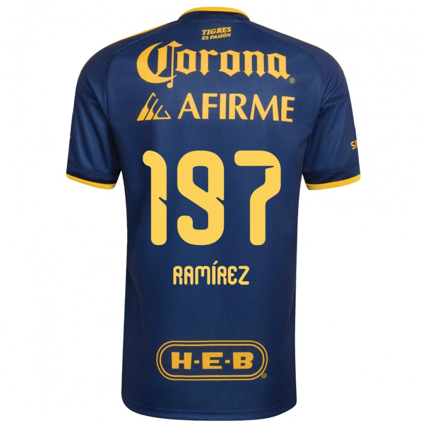 Danxen Heren Ángel Ramírez #197 Koninklijk Blauw Geel Uitshirt Uittenue 2026/27 T-Shirt