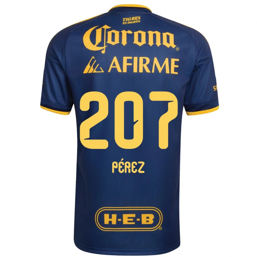 Danxen Heren Samuel Pérez #207 Koninklijk Blauw Geel Uitshirt Uittenue 2026/27 T-Shirt