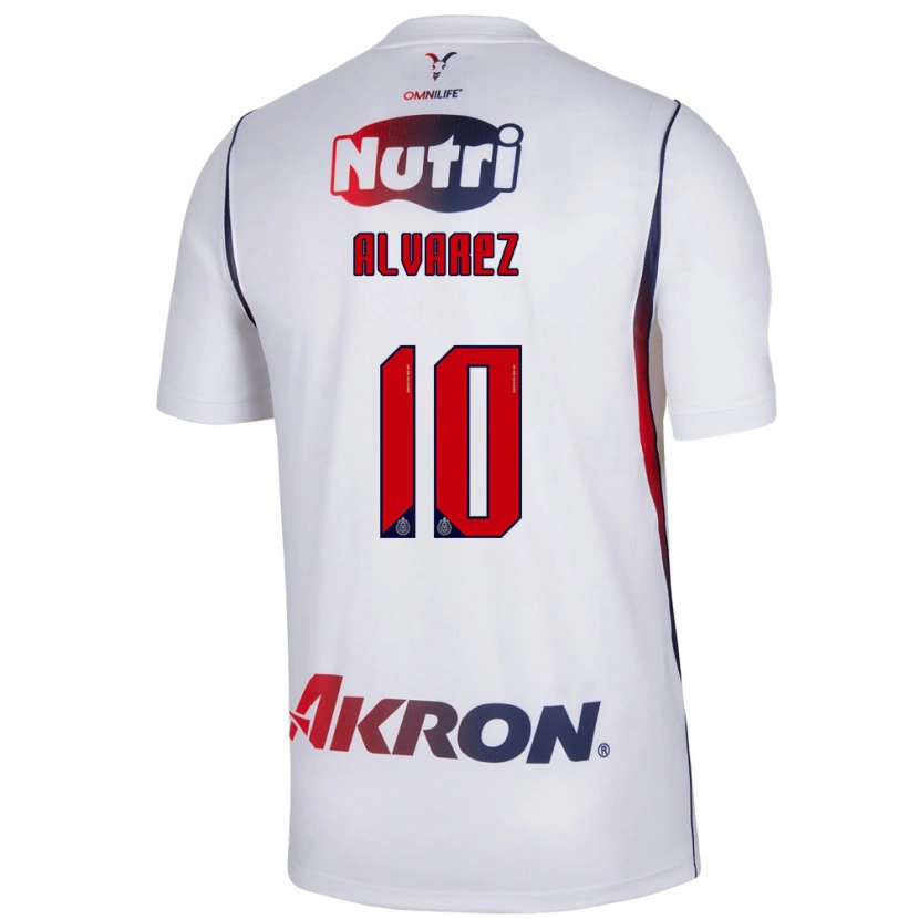 Danxen Heren Efraín Álvarez #10 Wit Marineblauw Rood Uitshirt Uittenue 2026/27 T-Shirt