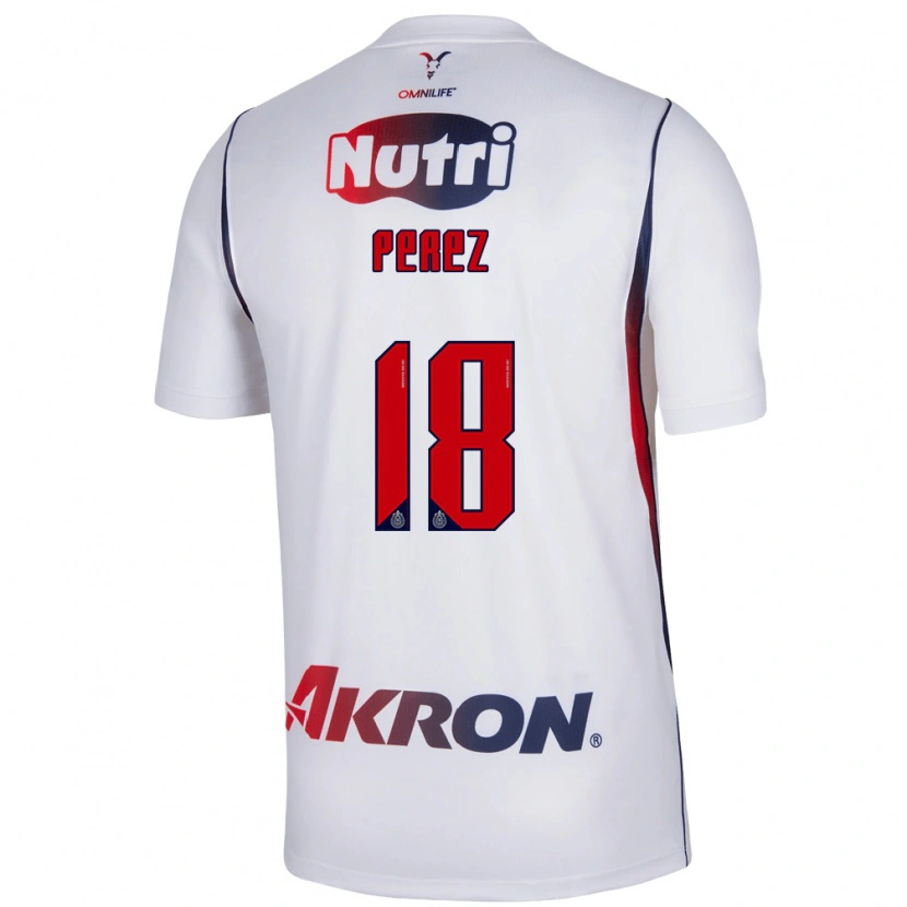 Danxen Heren Jonathan Pérez #18 Wit Marineblauw Rood Uitshirt Uittenue 2026/27 T-Shirt