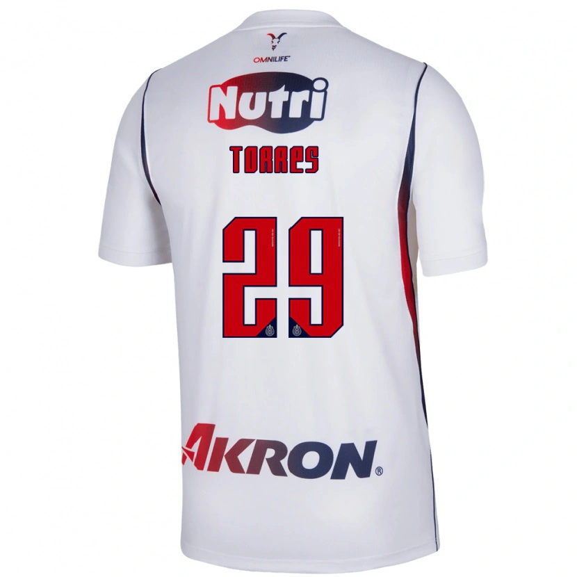 Danxen Heren Alan Torres #29 Wit Marineblauw Rood Uitshirt Uittenue 2026/27 T-Shirt