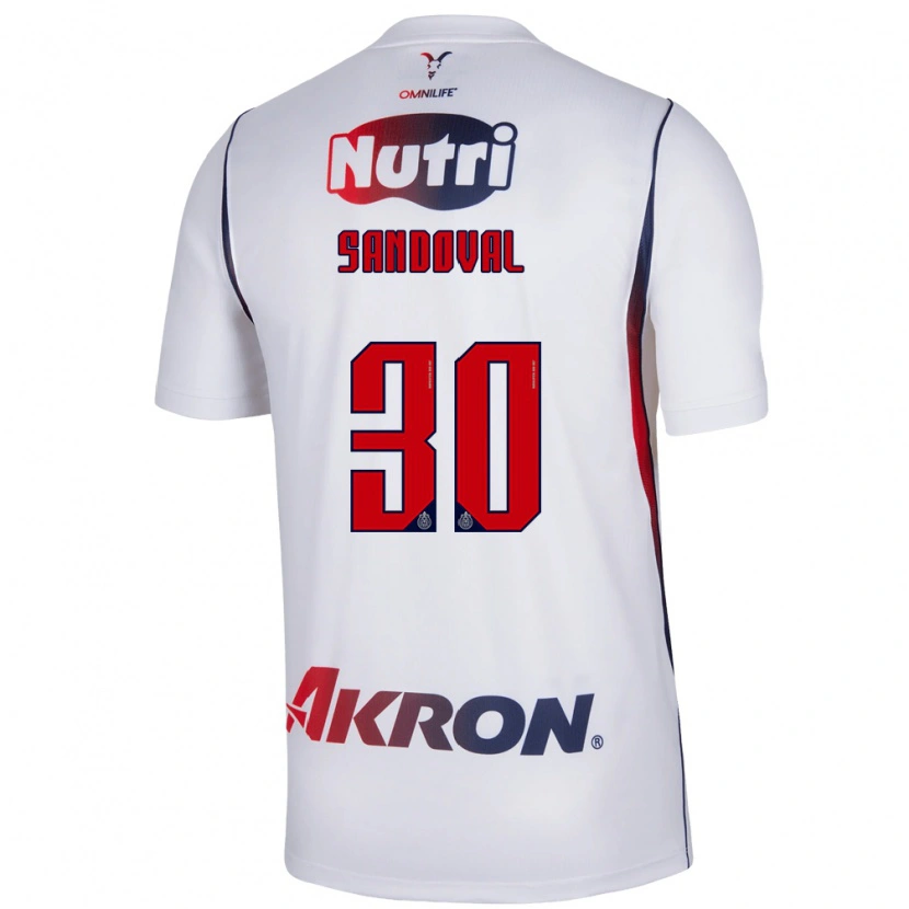 Danxen Heren Santiago Sandoval #30 Wit Marineblauw Rood Uitshirt Uittenue 2026/27 T-Shirt
