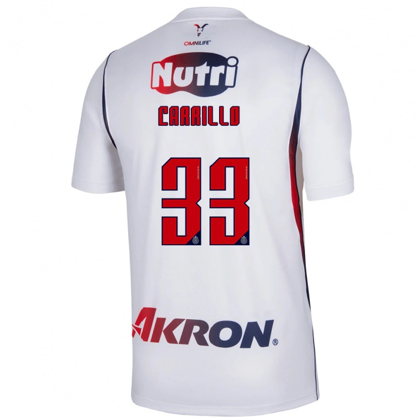 Danxen Heren Jordán Carrillo #33 Wit Marineblauw Rood Uitshirt Uittenue 2026/27 T-Shirt