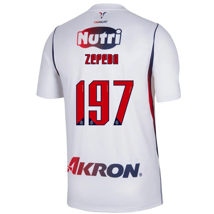 Danxen Heren Carlos Zepeda #197 Wit Marineblauw Rood Uitshirt Uittenue 2026/27 T-Shirt