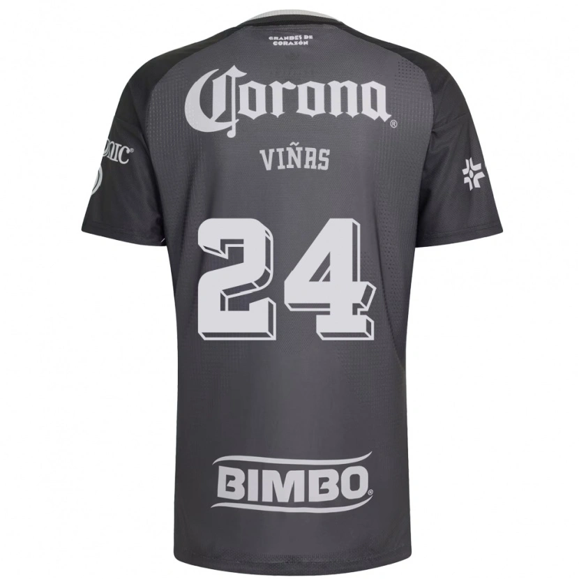 Danxen Heren Federico Viñas #24 Grijs Wit Zwart Uitshirt Uittenue 2026/27 T-Shirt