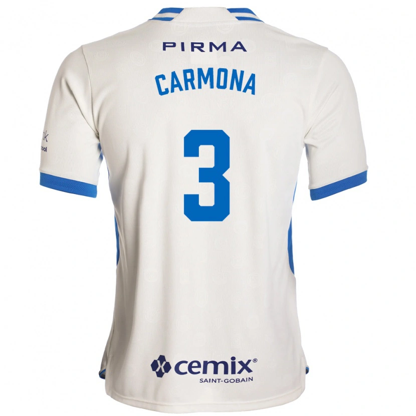 Danxen Heren Edith Carmona #3 Wit Blauw Rood Uitshirt Uittenue 2026/27 T-Shirt