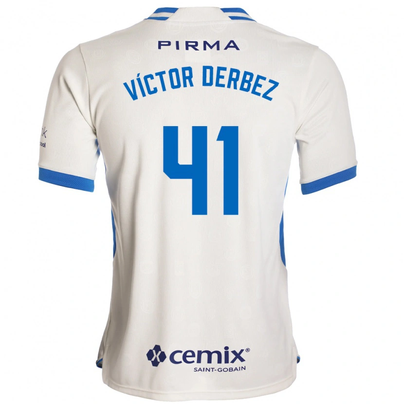 Danxen Heren Louis Víctor Derbez #41 Wit Blauw Rood Uitshirt Uittenue 2026/27 T-Shirt
