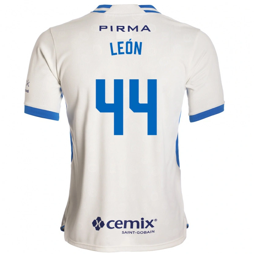 Danxen Heren Cristhian León #44 Wit Blauw Rood Uitshirt Uittenue 2026/27 T-Shirt