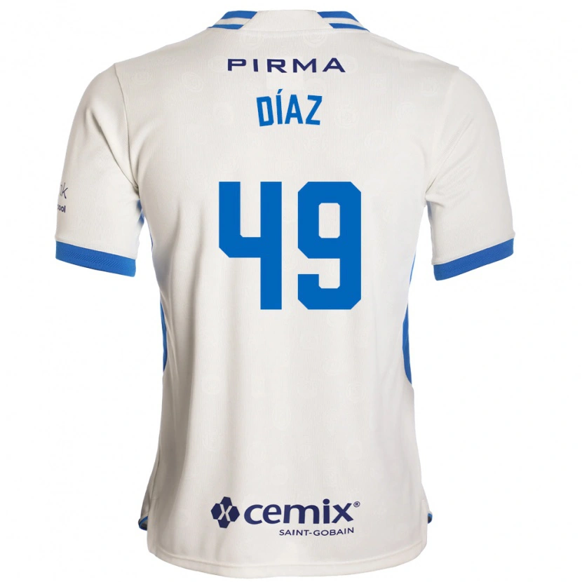Danxen Heren Josué Díaz #49 Wit Blauw Rood Uitshirt Uittenue 2026/27 T-Shirt
