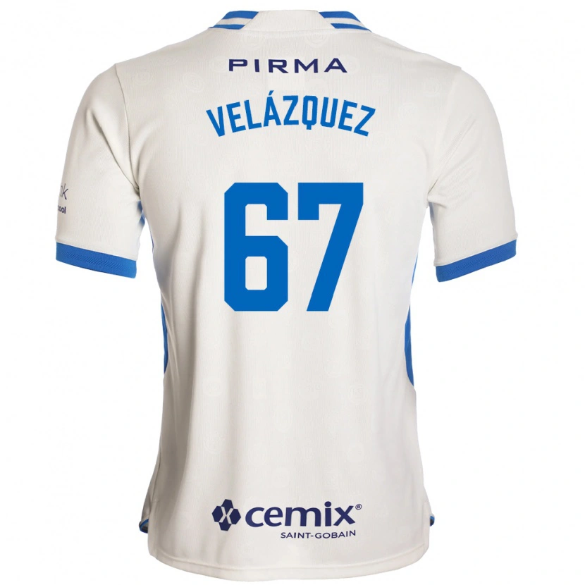 Danxen Heren Jaziel Mendoza #67 Wit Blauw Rood Uitshirt Uittenue 2026/27 T-Shirt