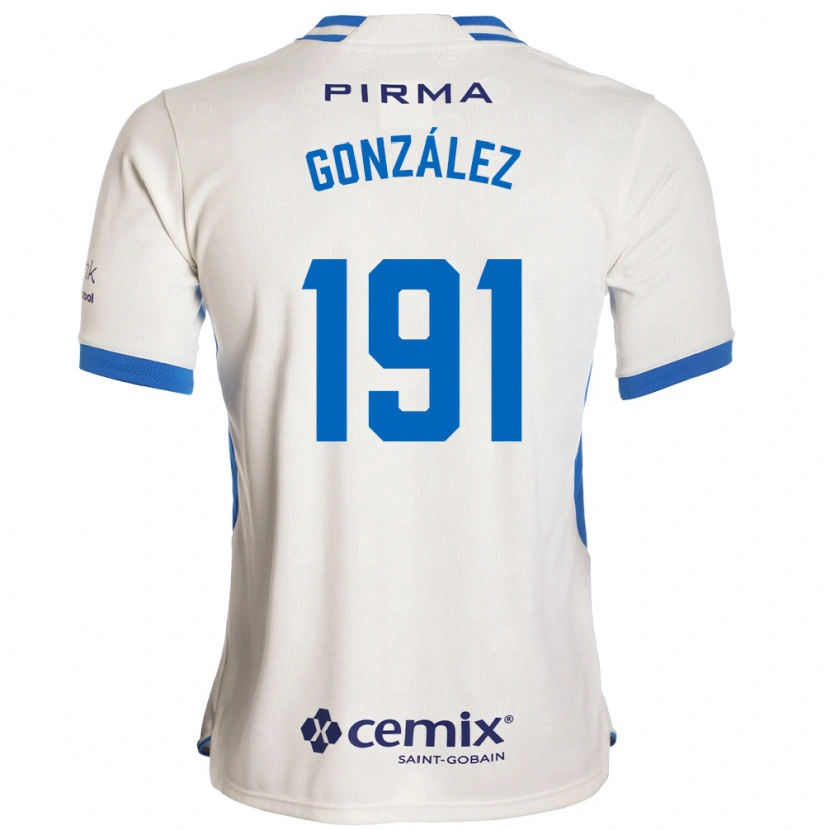 Danxen Heren Alejandro González #191 Wit Blauw Rood Uitshirt Uittenue 2026/27 T-Shirt
