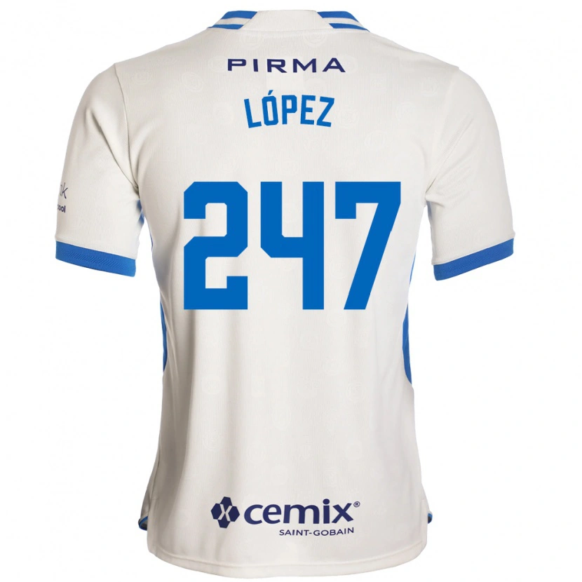 Danxen Heren Santiago López #247 Wit Blauw Rood Uitshirt Uittenue 2026/27 T-Shirt