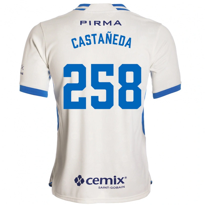 Danxen Heren Emiliano Castañeda #258 Wit Blauw Rood Uitshirt Uittenue 2026/27 T-Shirt
