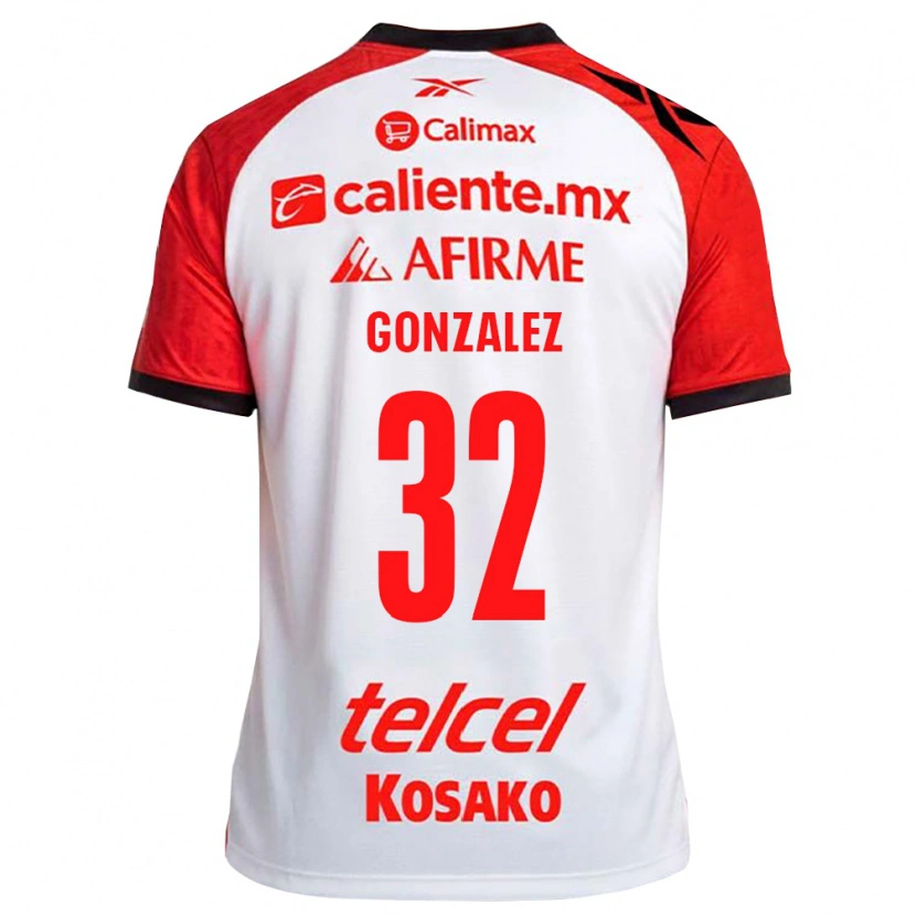 Danxen Heren Carlos Gonzalez #32 Wit Zwart Rood Uitshirt Uittenue 2026/27 T-Shirt