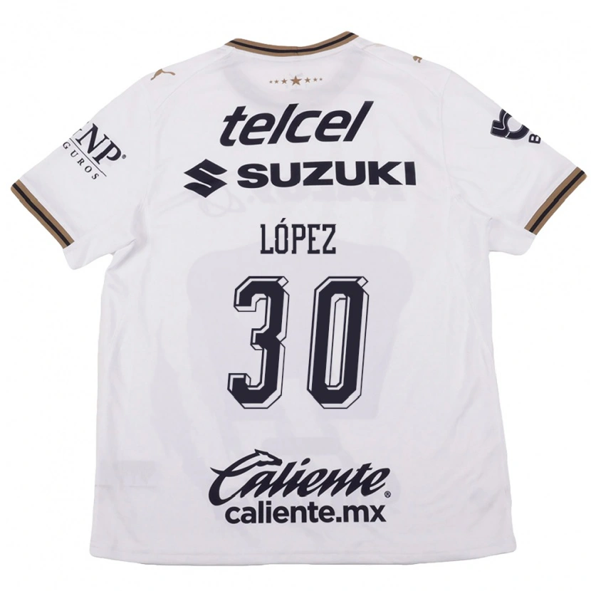 Danxen Heren Santiago López #30 Wit Zwart Bruin Uitshirt Uittenue 2026/27 T-Shirt