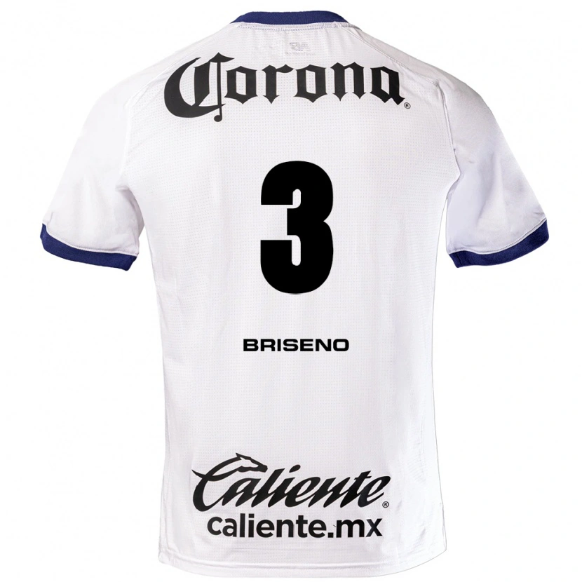 Danxen Heren Antonio Briseño #3 Wit Blauw Zwart Uitshirt Uittenue 2026/27 T-Shirt