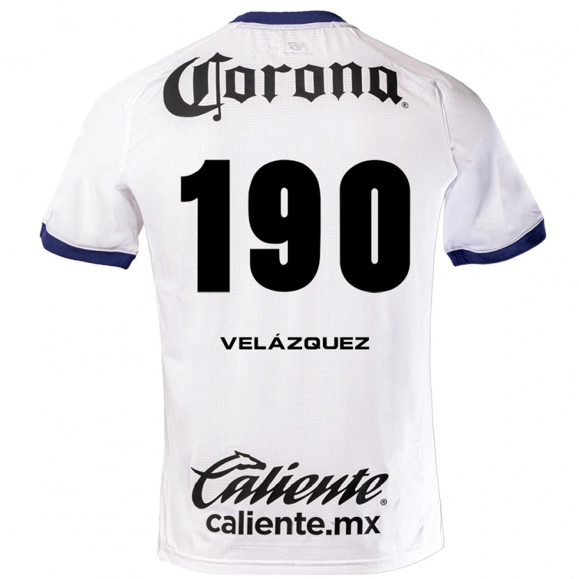 Danxen Heren Héber Velázquez #190 Wit Blauw Zwart Uitshirt Uittenue 2026/27 T-Shirt