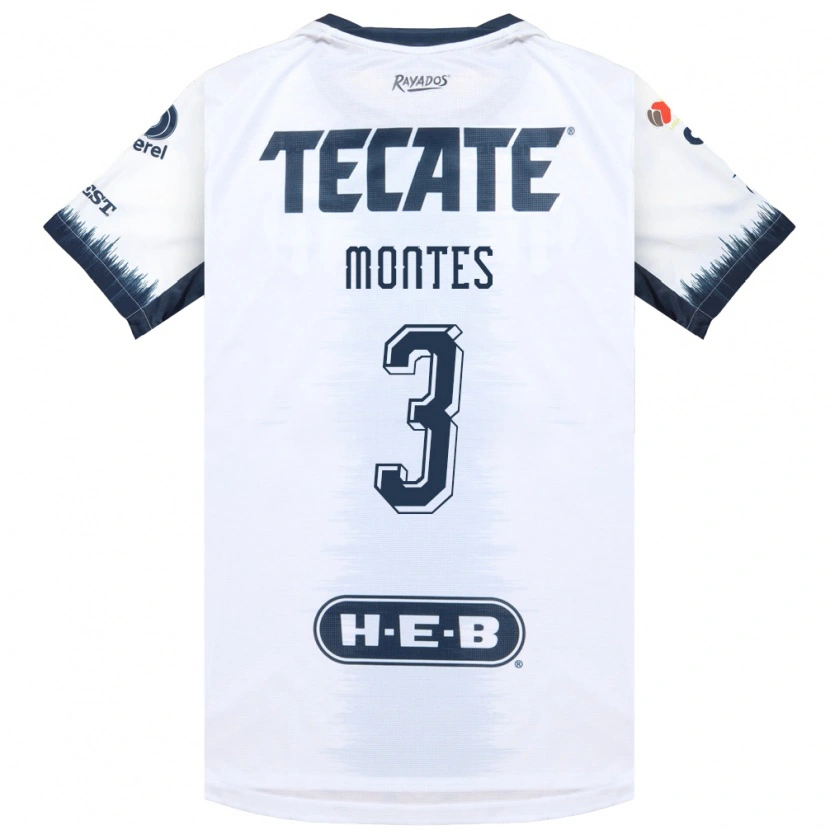 Danxen Heren Cesar Montes #3 Wit Inktblauw Rood Uitshirt Uittenue 2026/27 T-Shirt
