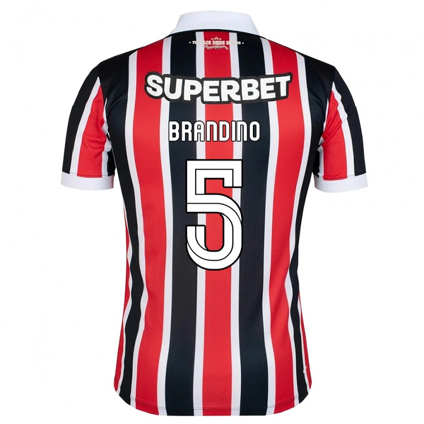Danxen Heren Kika Brandino #5 Rood Wit Zwart Uitshirt Uittenue 2026/27 T-Shirt