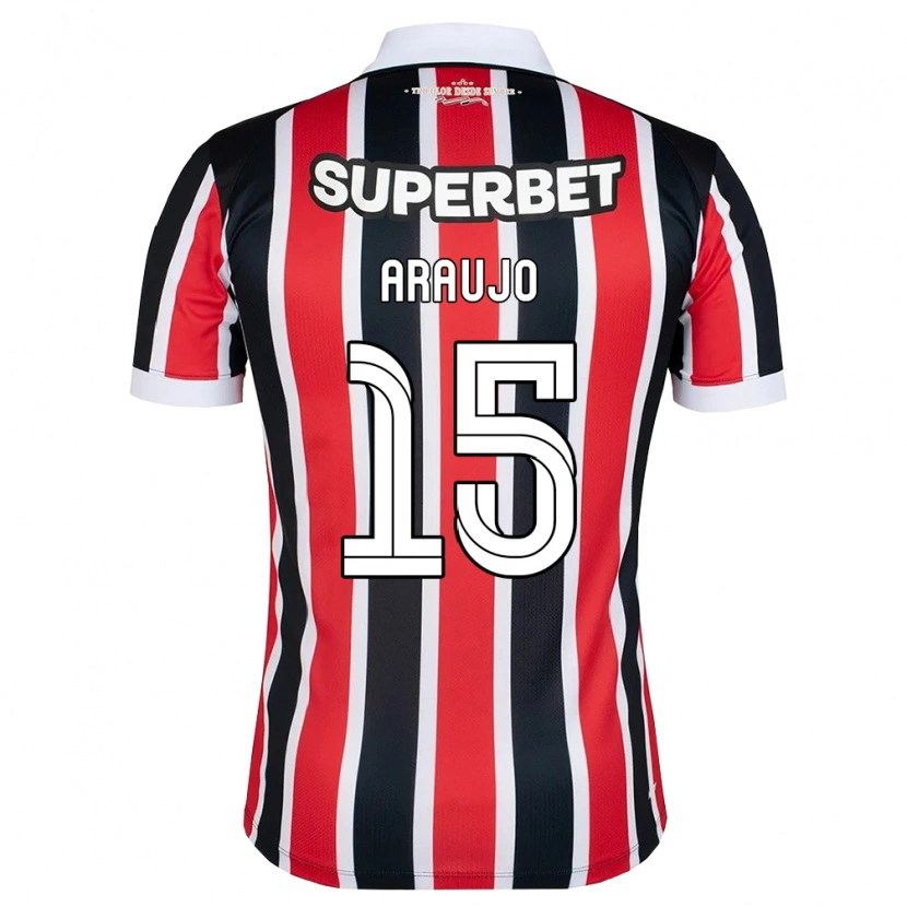 Danxen Heren Michel Araújo #15 Rood Wit Zwart Uitshirt Uittenue 2026/27 T-Shirt