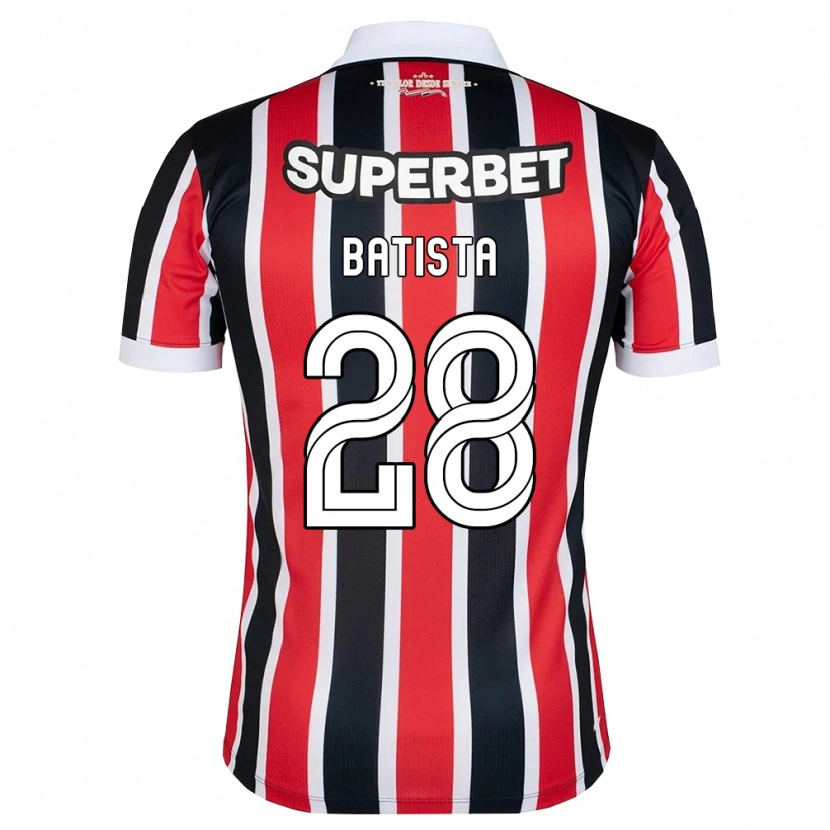 Danxen Heren Guilherme Batista #28 Rood Wit Zwart Uitshirt Uittenue 2026/27 T-Shirt