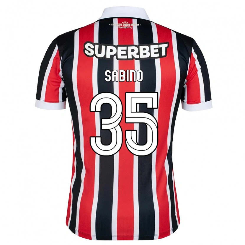 Danxen Heren José Sabino Chagas Monteiro #35 Rood Wit Zwart Uitshirt Uittenue 2026/27 T-Shirt