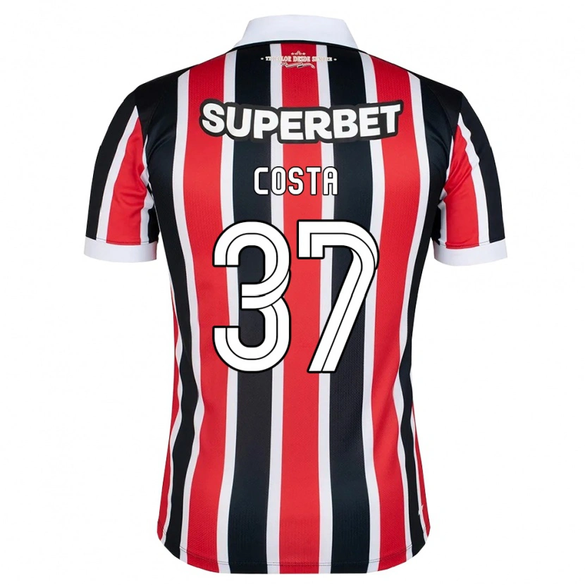 Danxen Heren Talles Costa #37 Rood Wit Zwart Uitshirt Uittenue 2026/27 T-Shirt