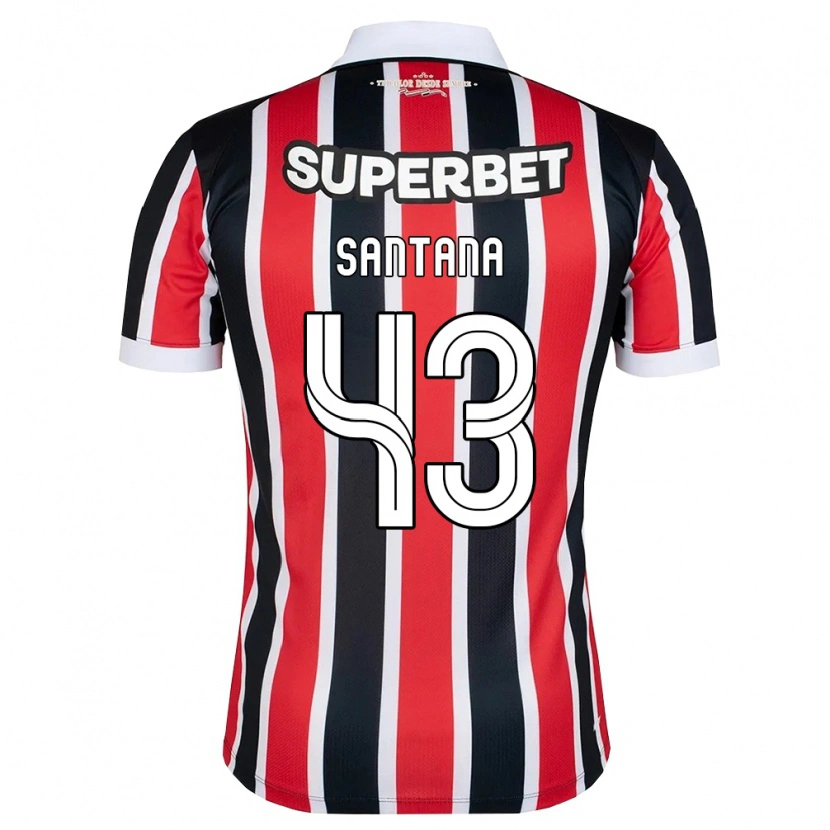 Danxen Heren Gustavo Santana #43 Rood Wit Zwart Uitshirt Uittenue 2026/27 T-Shirt