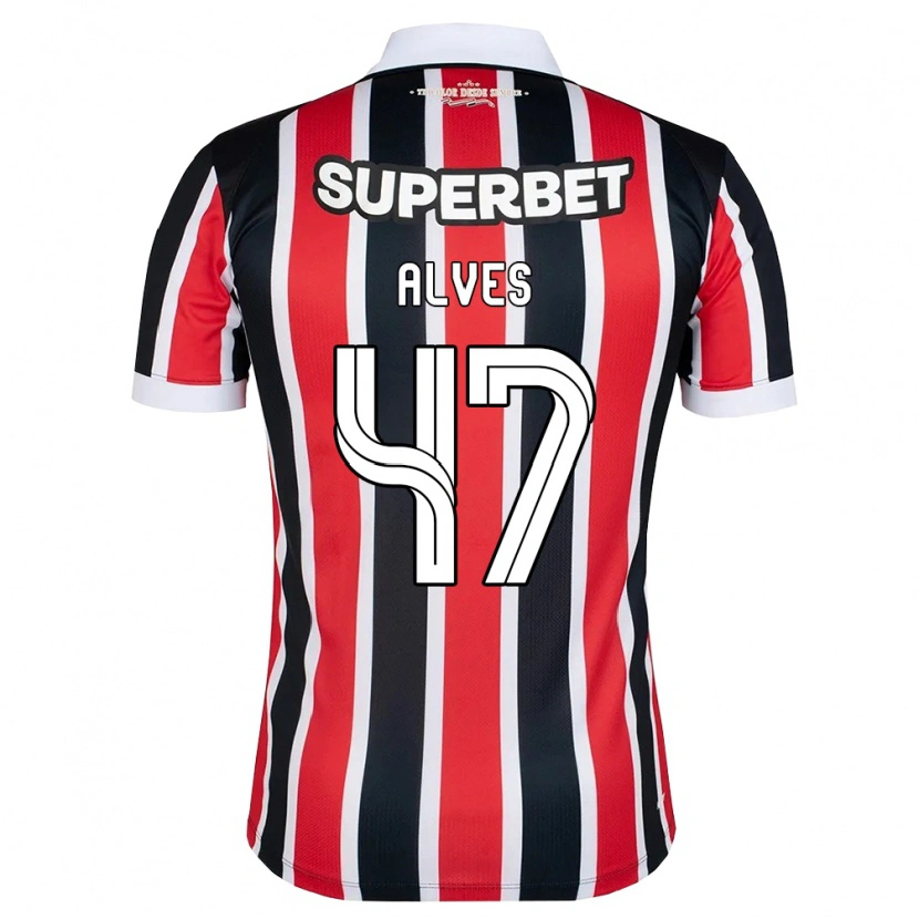 Danxen Heren Matheus Alves #47 Rood Wit Zwart Uitshirt Uittenue 2026/27 T-Shirt
