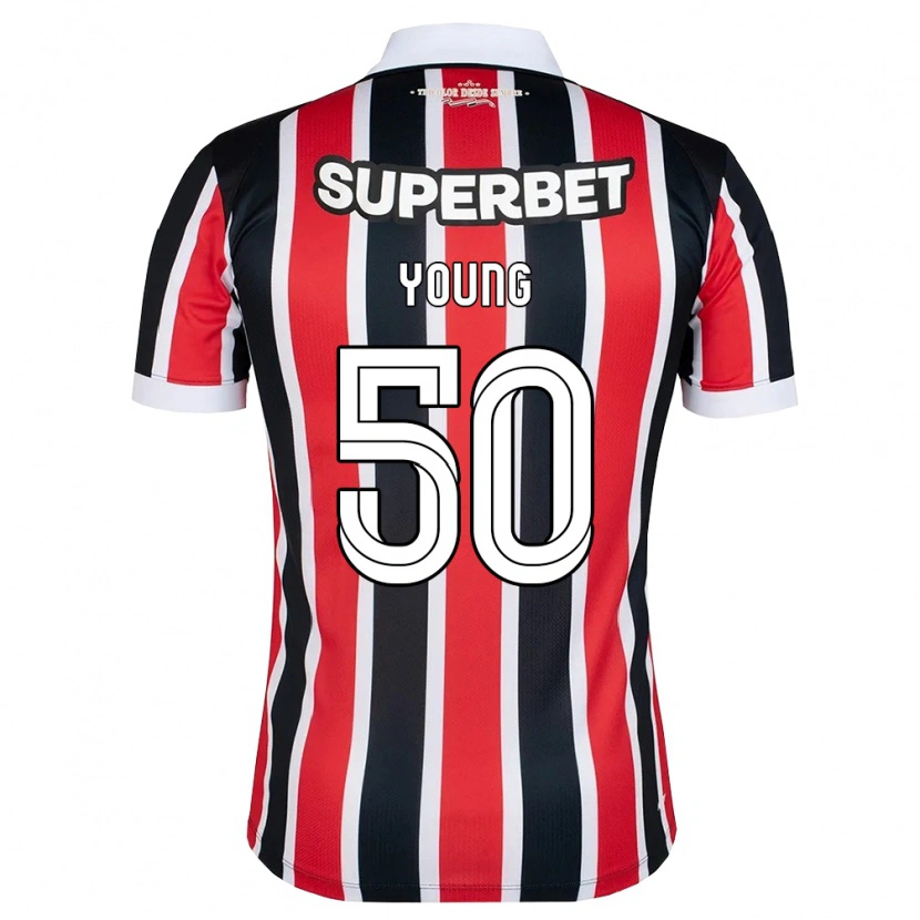 Danxen Heren Young Navarro Moraes #50 Rood Wit Zwart Uitshirt Uittenue 2026/27 T-Shirt