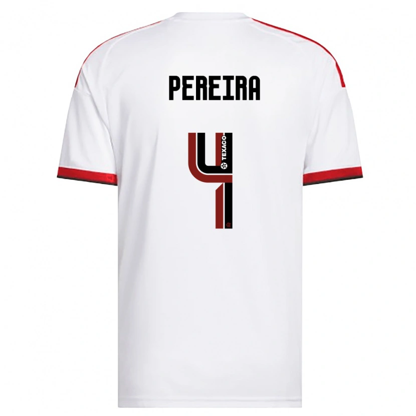 Danxen Heren Léo Pereira #4 Wit Rood Zwart Uitshirt Uittenue 2026/27 T-Shirt