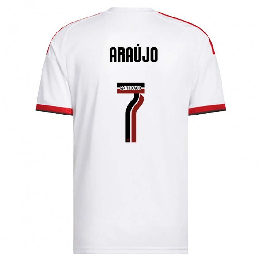 Danxen Heren Luiz Araújo #7 Wit Rood Zwart Uitshirt Uittenue 2026/27 T-Shirt